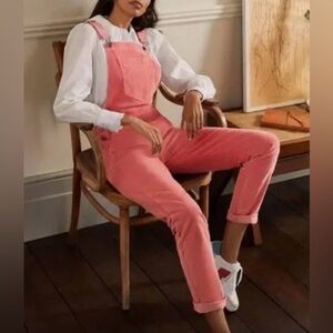 Boden pink corduroy overalls size 4